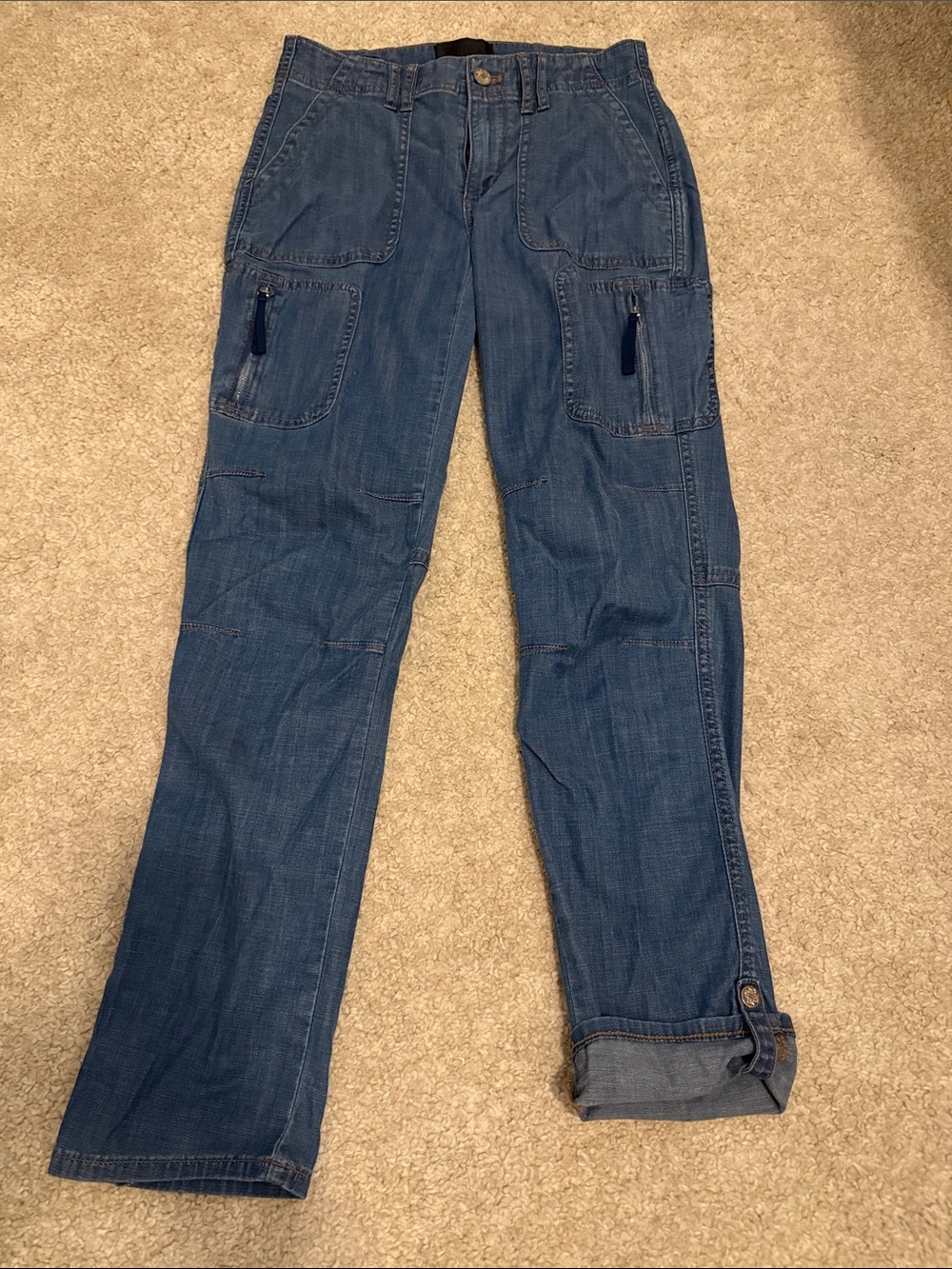 Men's Blue Utility Cargo Jeans